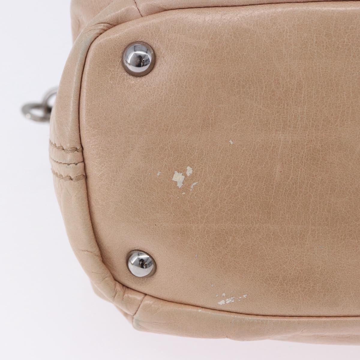 Miu Miu Hand Bag Leather 2way Pink Silver Auth 204371A
