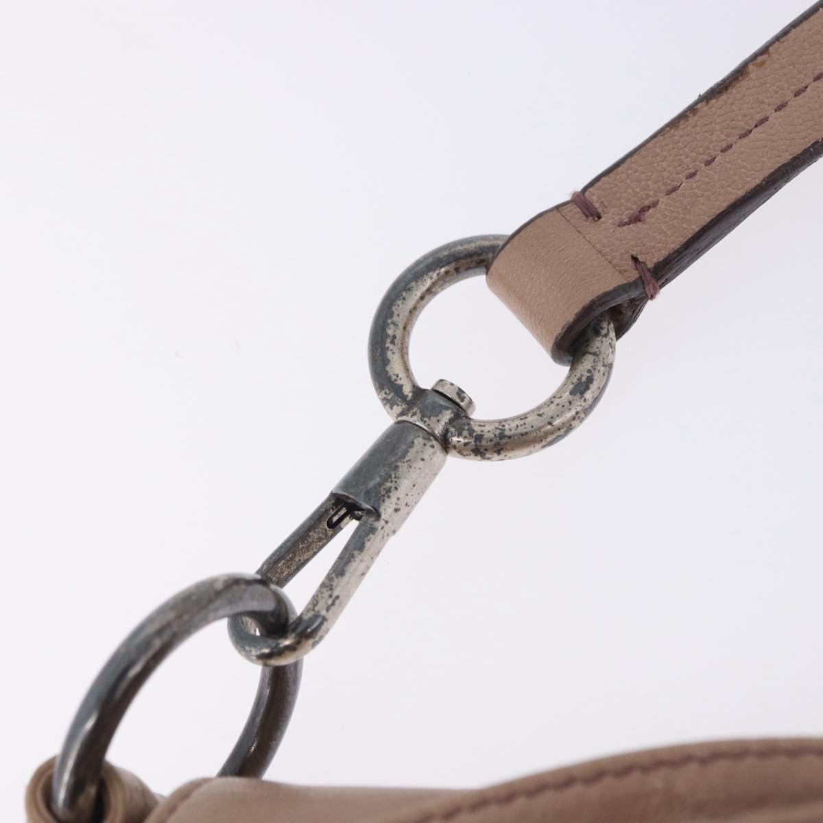 SAINT LAURENT Naja Shoulder Bag Leather Pink Silver Auth 204375