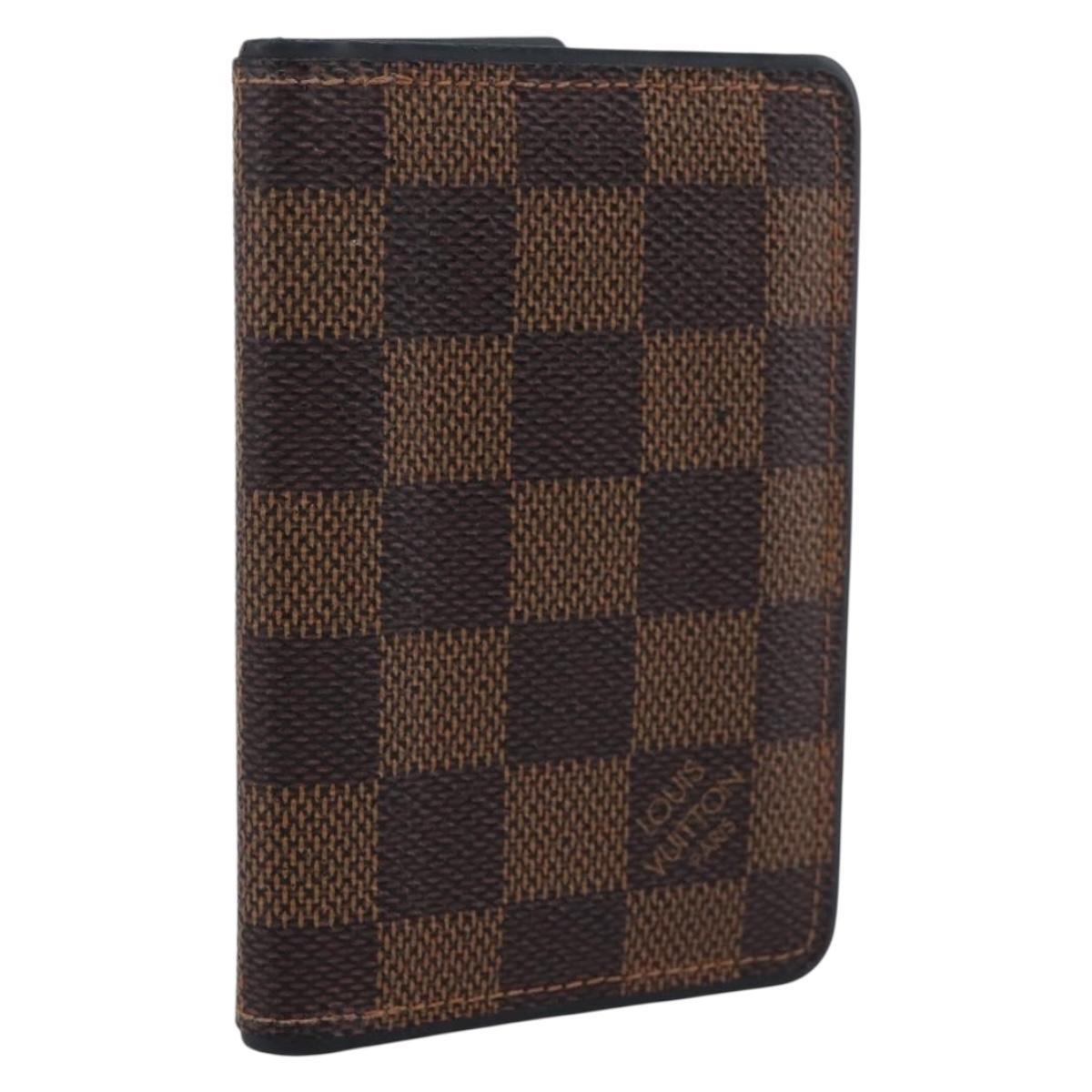 LOUIS VUITTON Damier Ebene Organizer Dupoch Card Case N63166 LV Auth 204379