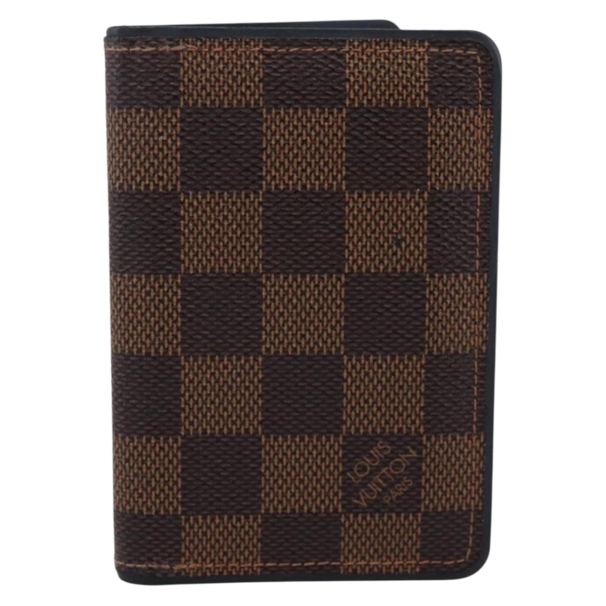 LOUIS VUITTON Damier Ebene Organizer Dupoch Card Case N63166 LV Auth 204379
