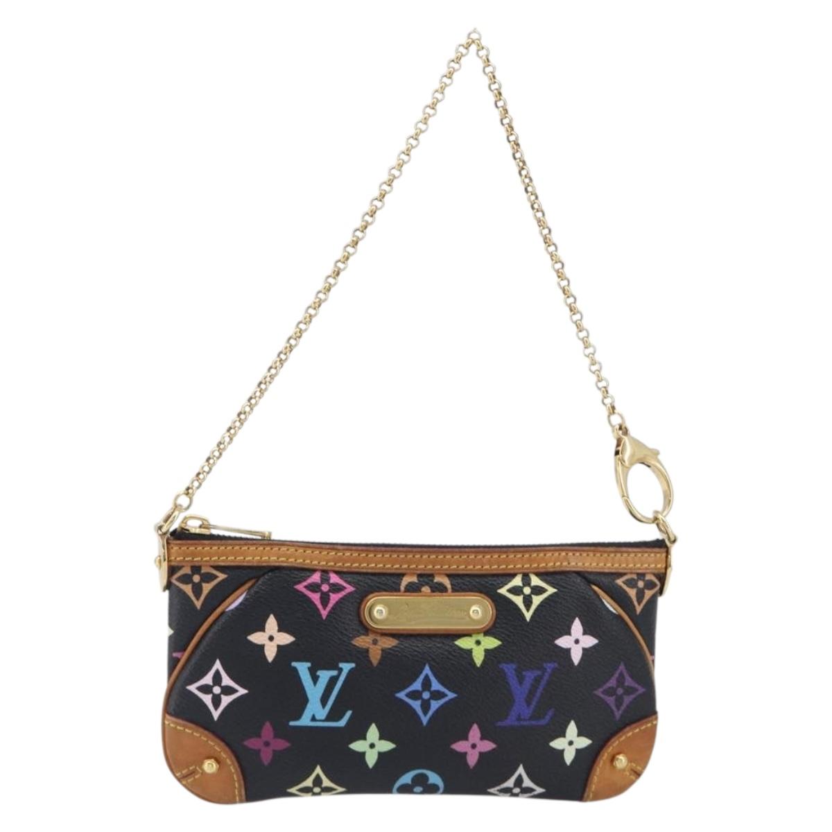 LOUIS VUITTON Monogram Multicolor Pochette Mila MM Black M60097 LV Auth 204383V