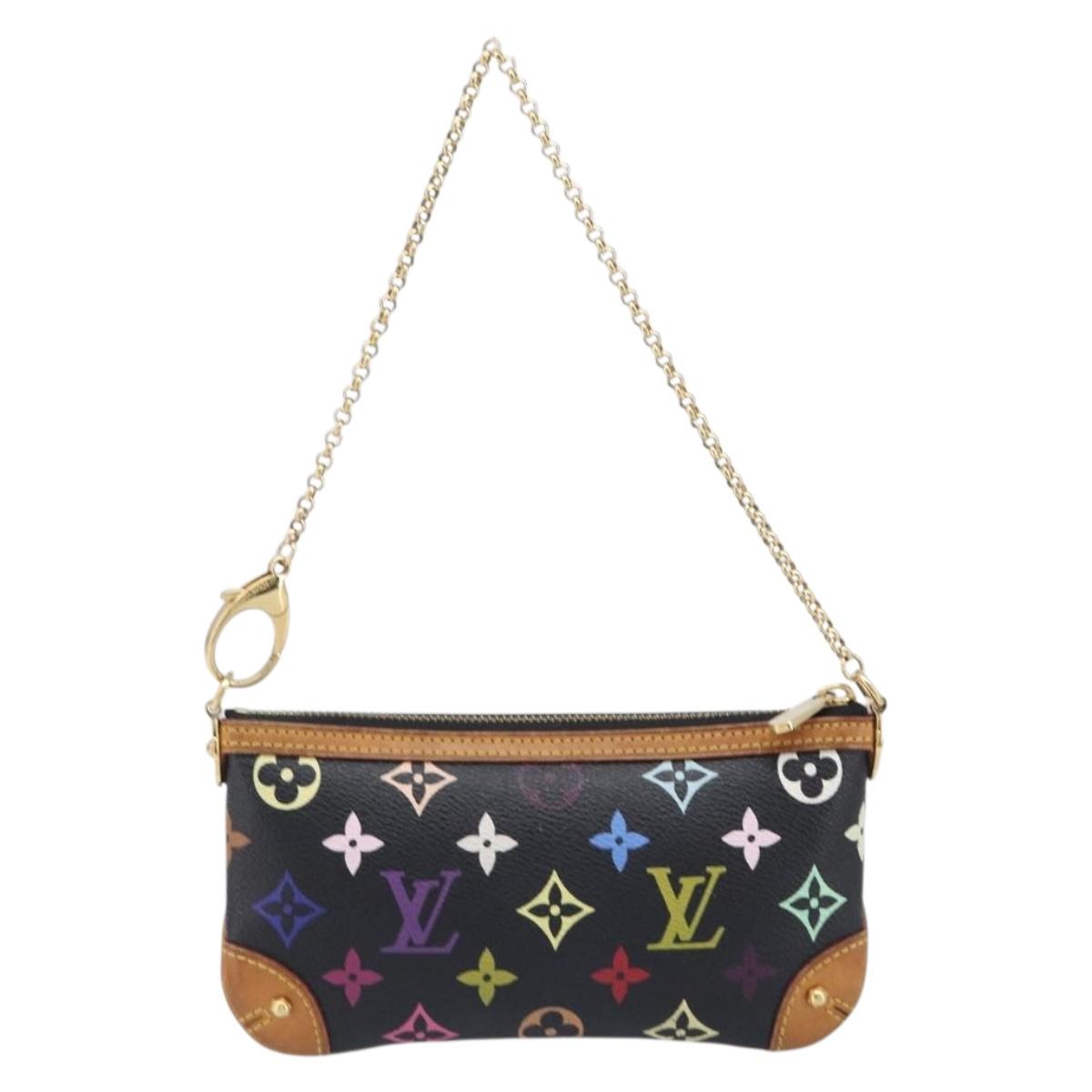LOUIS VUITTON Monogram Multicolor Pochette Mila MM Black M60097 LV Auth 204383V