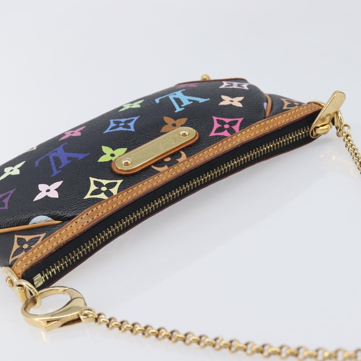 LOUIS VUITTON Monogram Multicolor Pochette Mila MM Black M60097 LV Auth 204383V