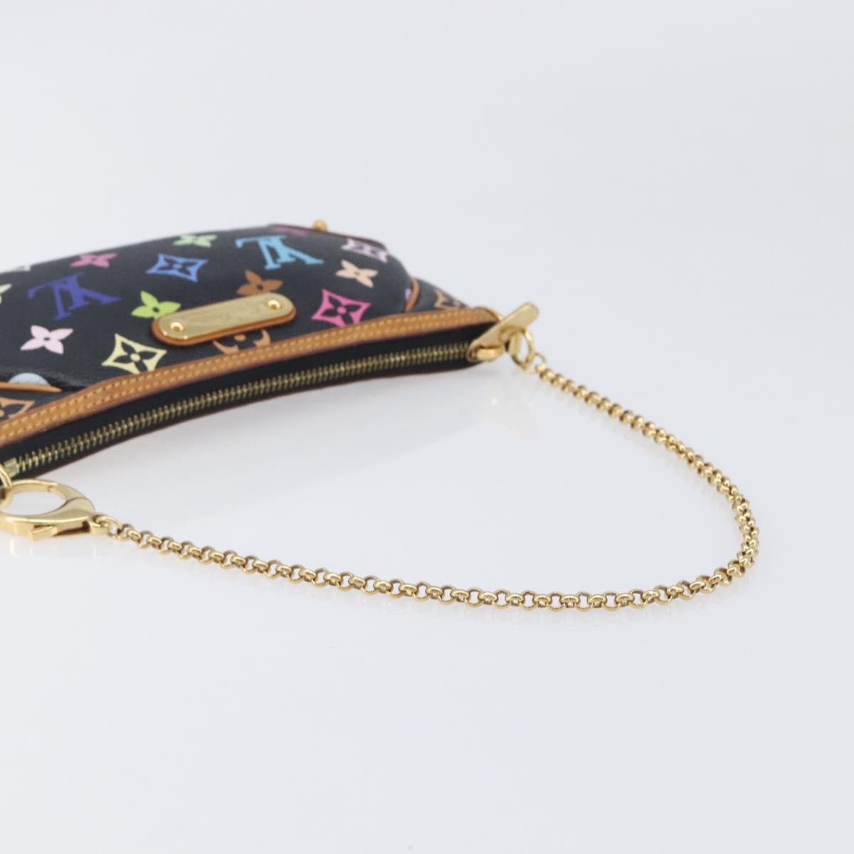 LOUIS VUITTON Monogram Multicolor Pochette Mila MM Black M60097 LV Auth 204383V