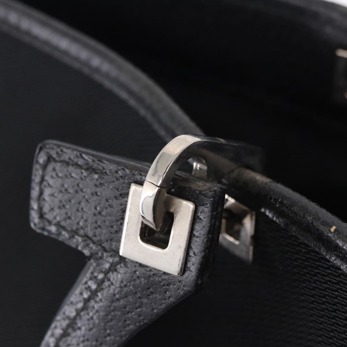 Salvatore Ferragamo Gancini Tote Bag Canvas Black Silver Auth 204386