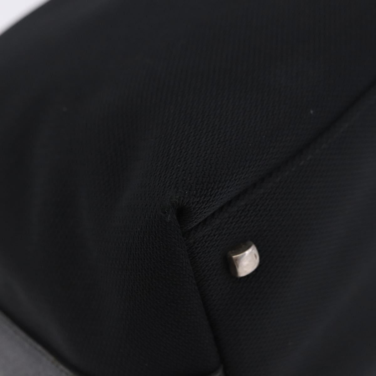 Salvatore Ferragamo Gancini Tote Bag Canvas Black Silver Auth 204386