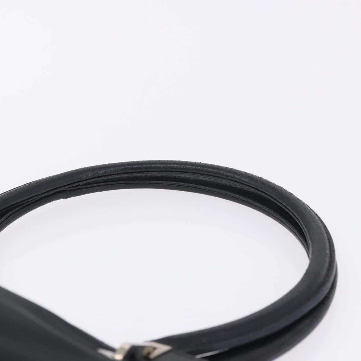 Salvatore Ferragamo Gancini Tote Bag Canvas Black Silver Auth 204386