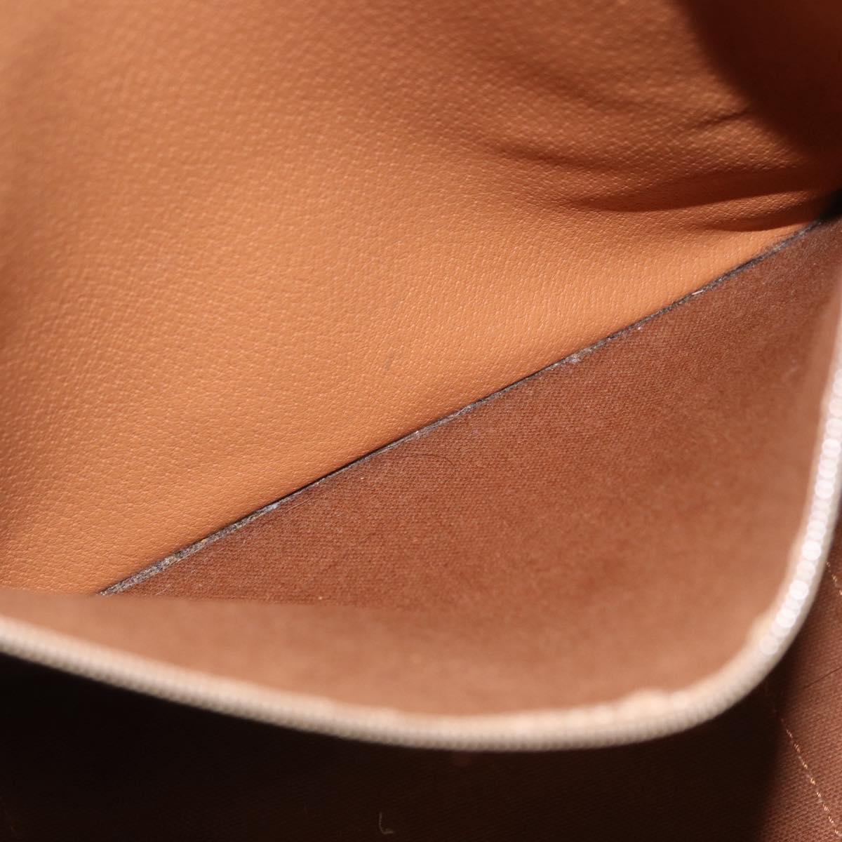 CELINE Macadam Canvas Tote Bag PVC Leather Brown Gold Auth 204387