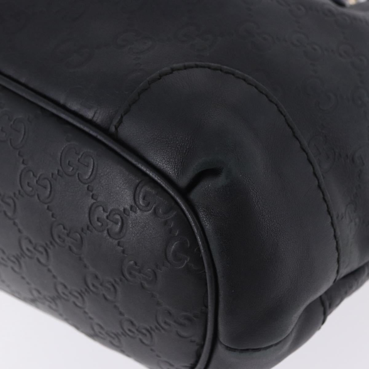 GUCCI GG Canvas Guccissima Sukey Hand Bag Leather Black Gold 247902 Auth 204390