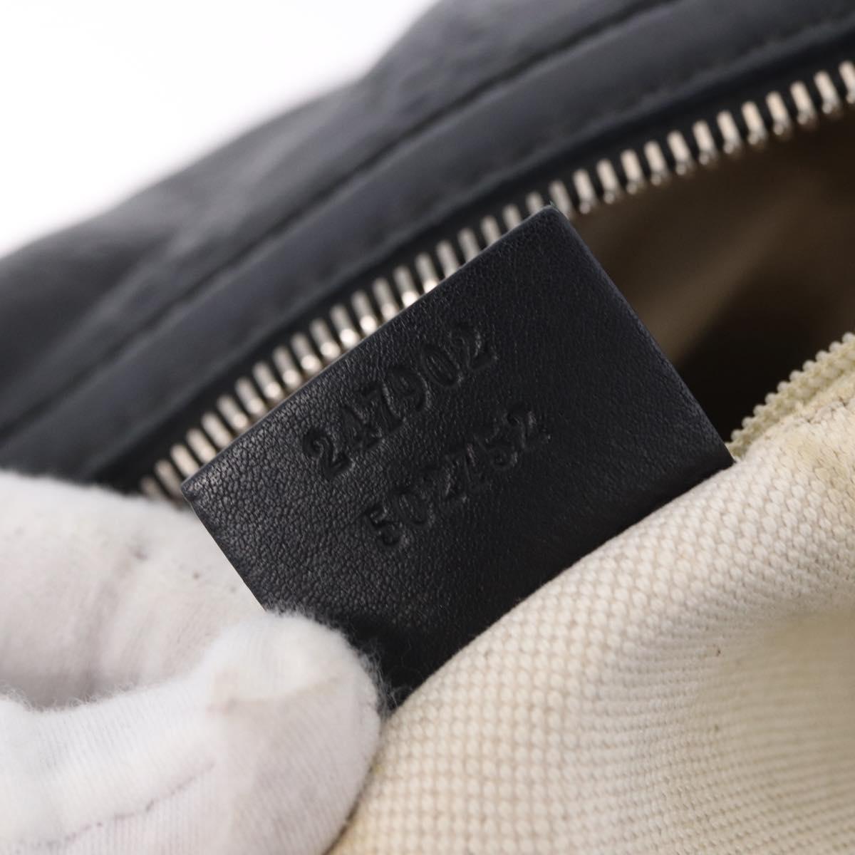 GUCCI GG Canvas Guccissima Sukey Hand Bag Leather Black Gold 247902 Auth 204390