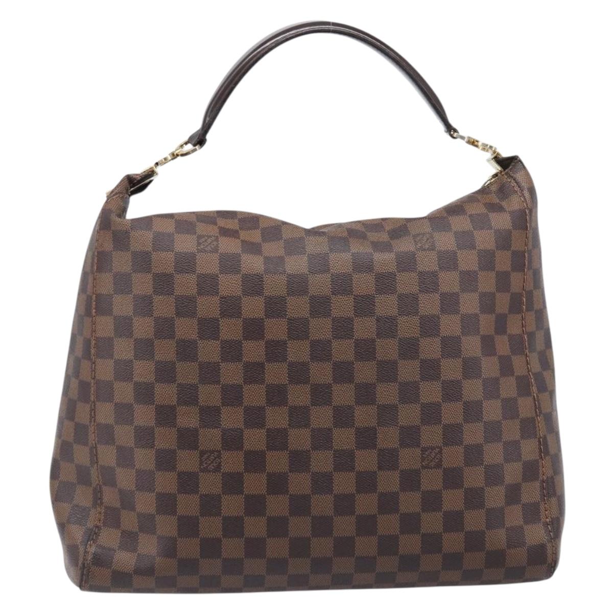 LOUIS VUITTON Damier Ebene Portobello PM Shoulder Bag N41184 LV Auth 204397