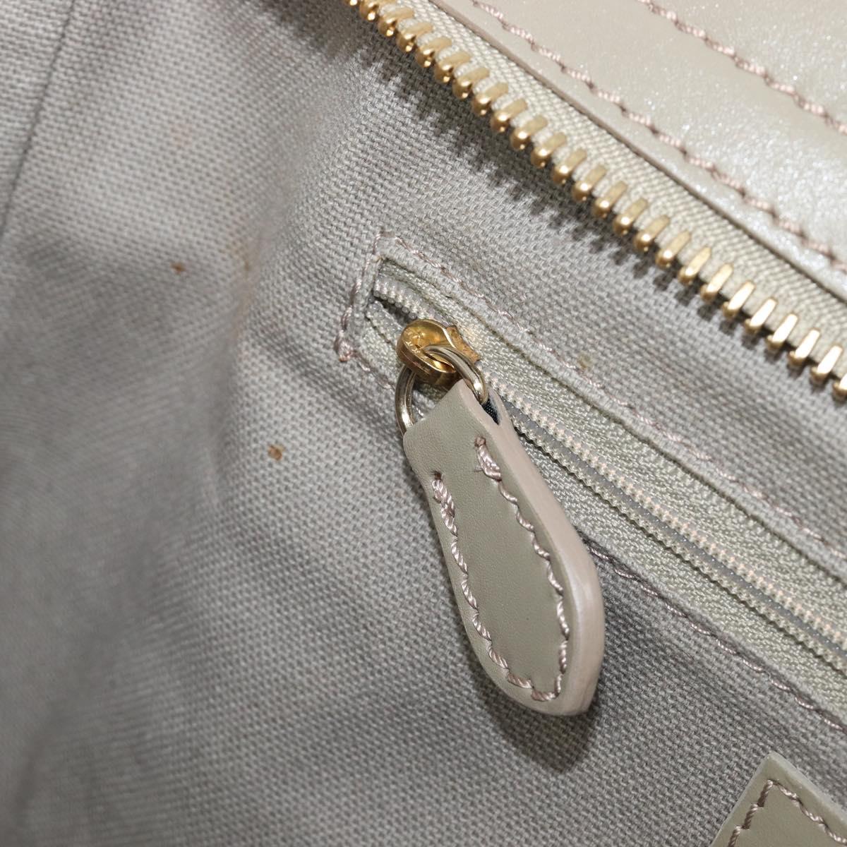 BURBERRY Nova Check Hand Bag PVC 2way Beige Gold Auth 204398V