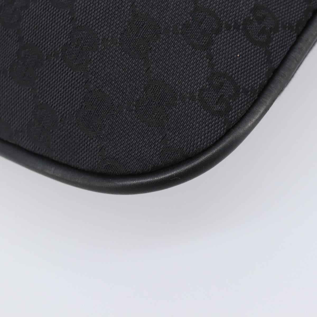 GUCCI GG Canvas Bamboo Hand Bag Black Silver 001 4033 Auth 204403A