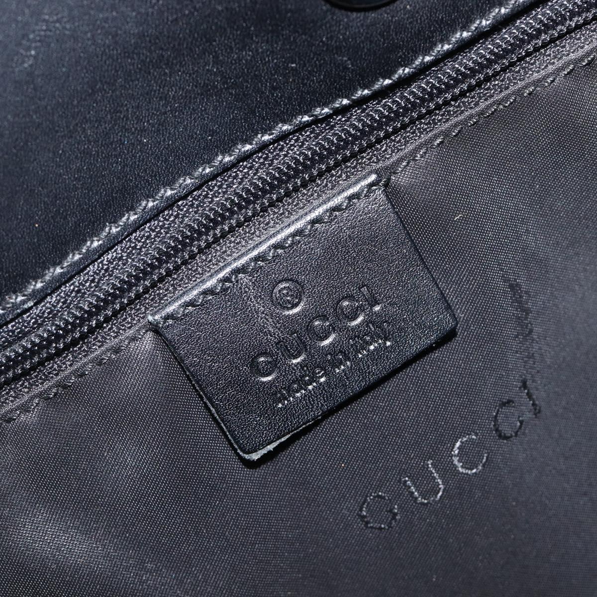 GUCCI GG Canvas Bamboo Hand Bag Black Silver 001 4033 Auth 204403A
