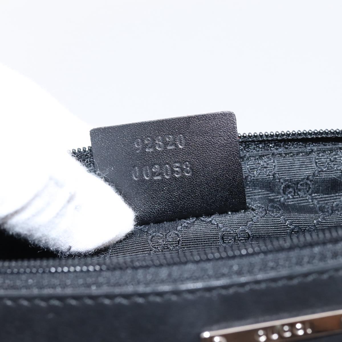 GUCCI Web Sherry Line Accessory Pouch Canvas Black Silver 92820 Auth 204414