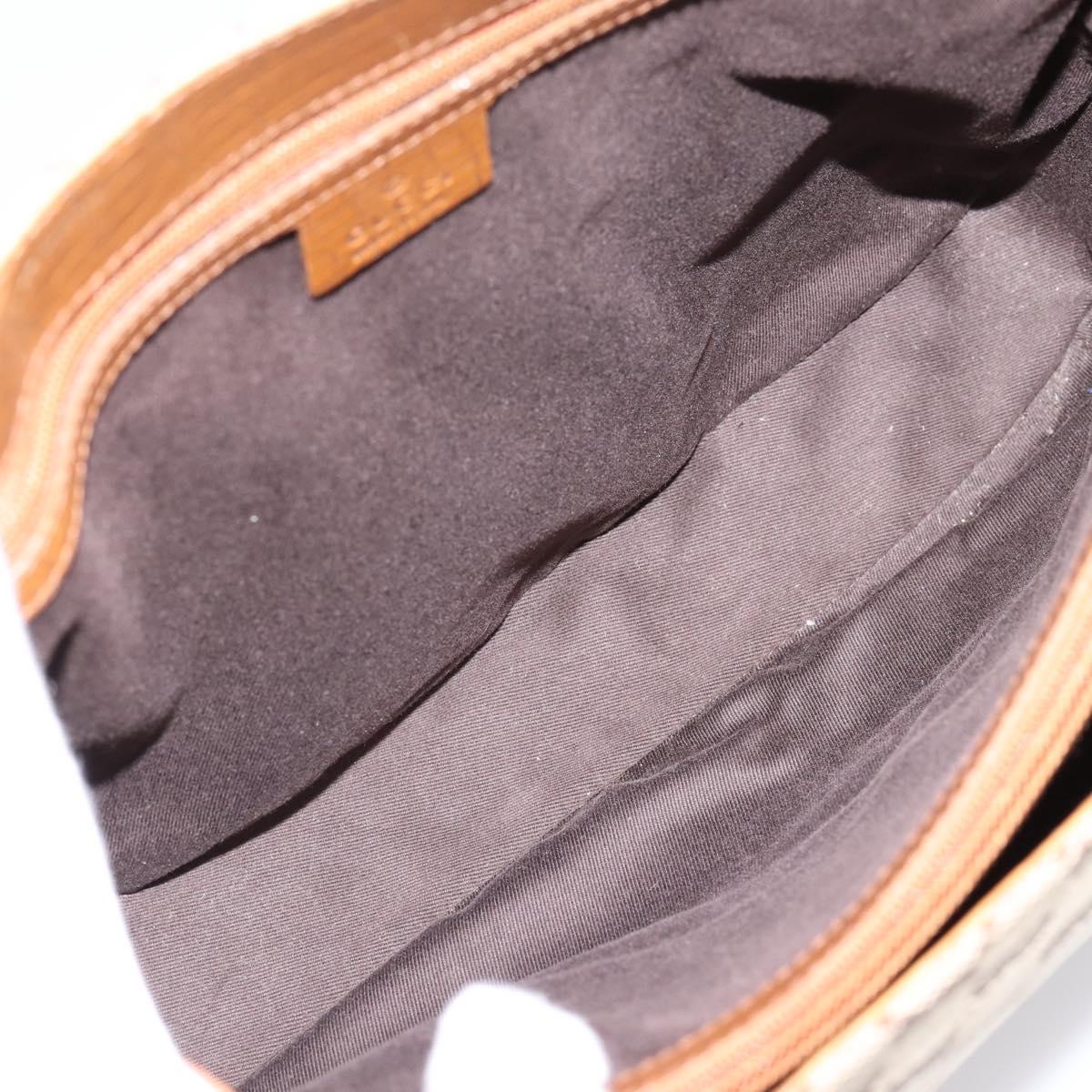 GUCCI GG Canvas Bamboo Hand Bag Beige Black 112526 Auth 204419A