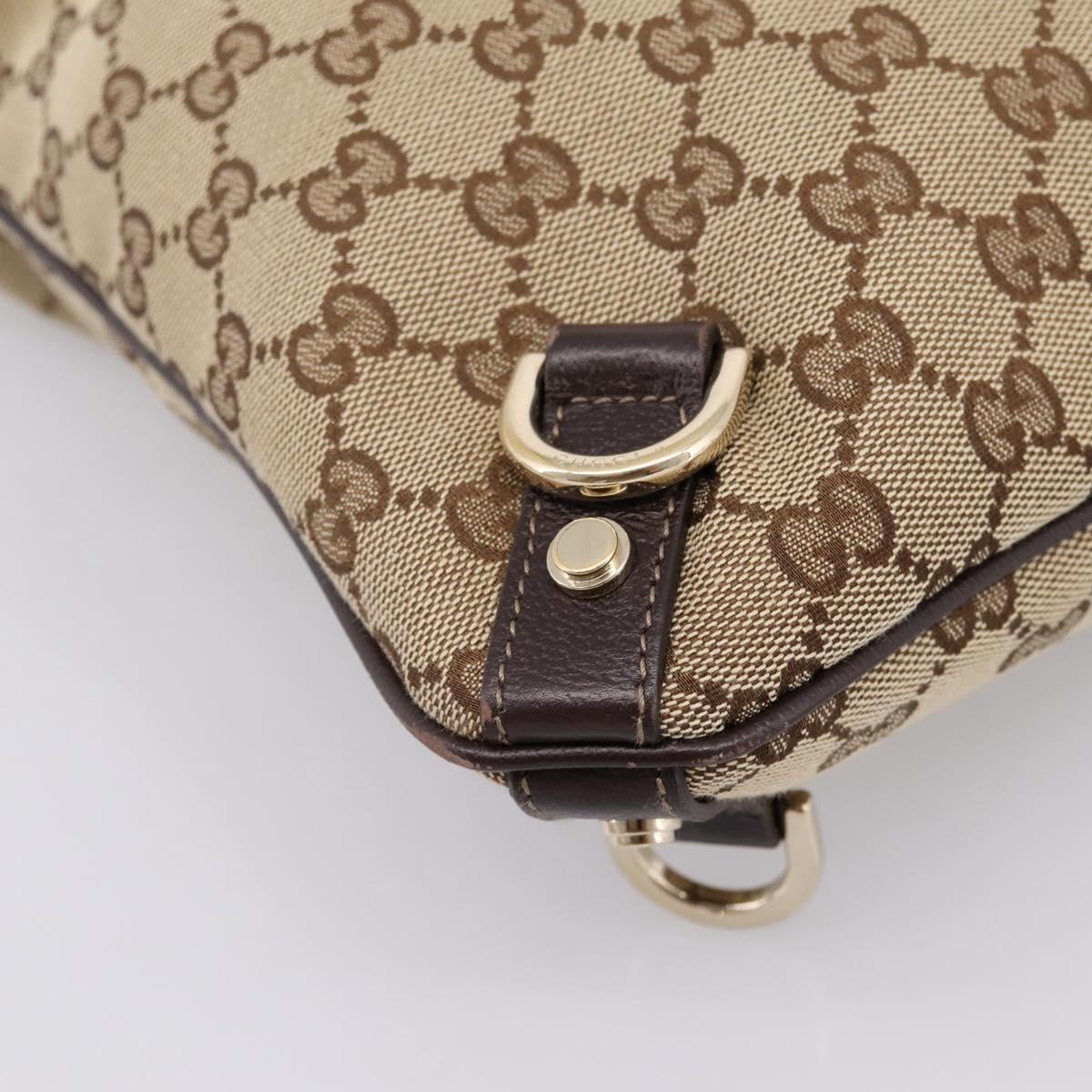 GUCCI GG Canvas Abbey Shoulder Bag Beige Gold 131326 Auth 204420A