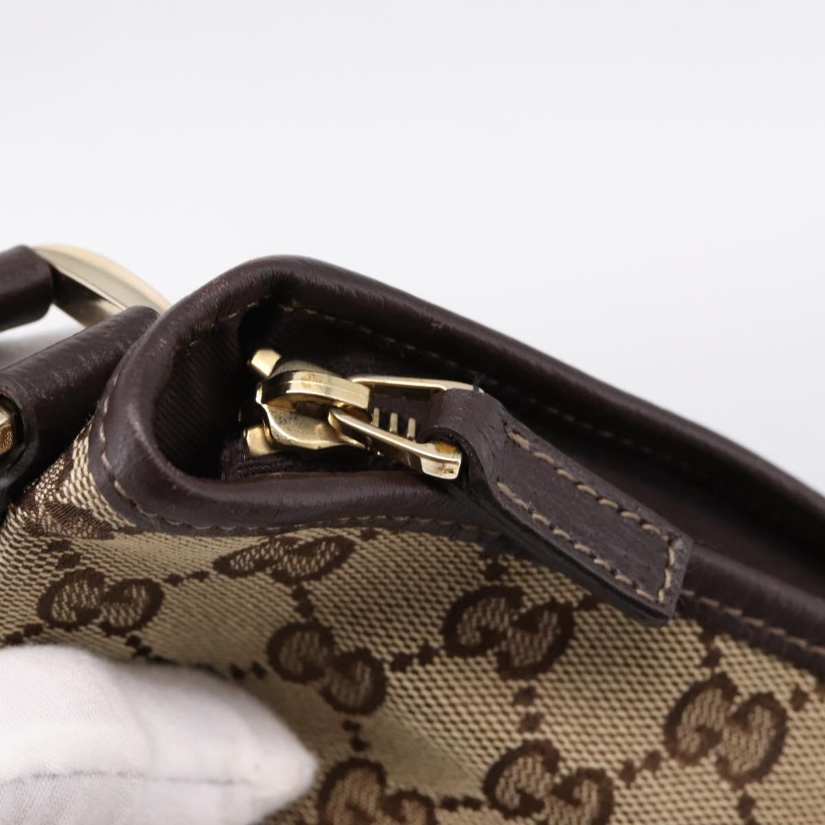 GUCCI GG Canvas Abbey Shoulder Bag Beige Gold 131326 Auth 204420A