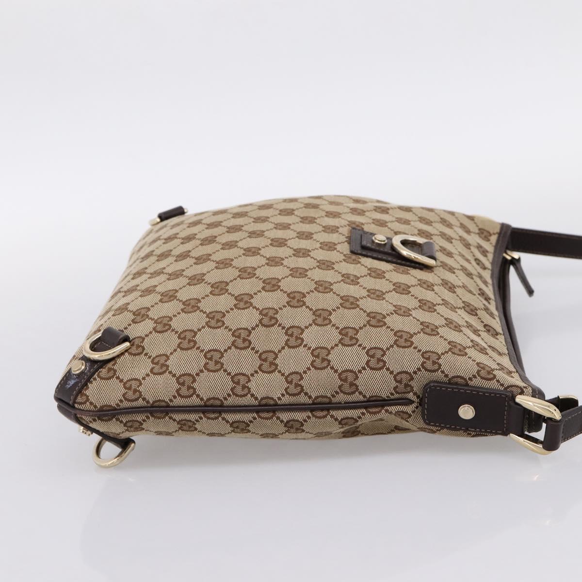GUCCI GG Canvas Abbey Shoulder Bag Beige Gold 131326 Auth 204420A