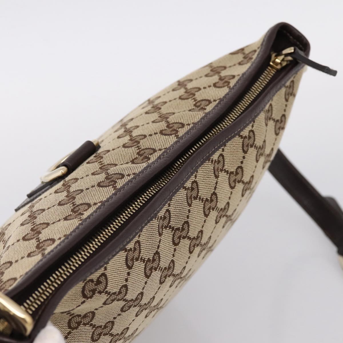 GUCCI GG Canvas Abbey Shoulder Bag Beige Gold 131326 Auth 204420A