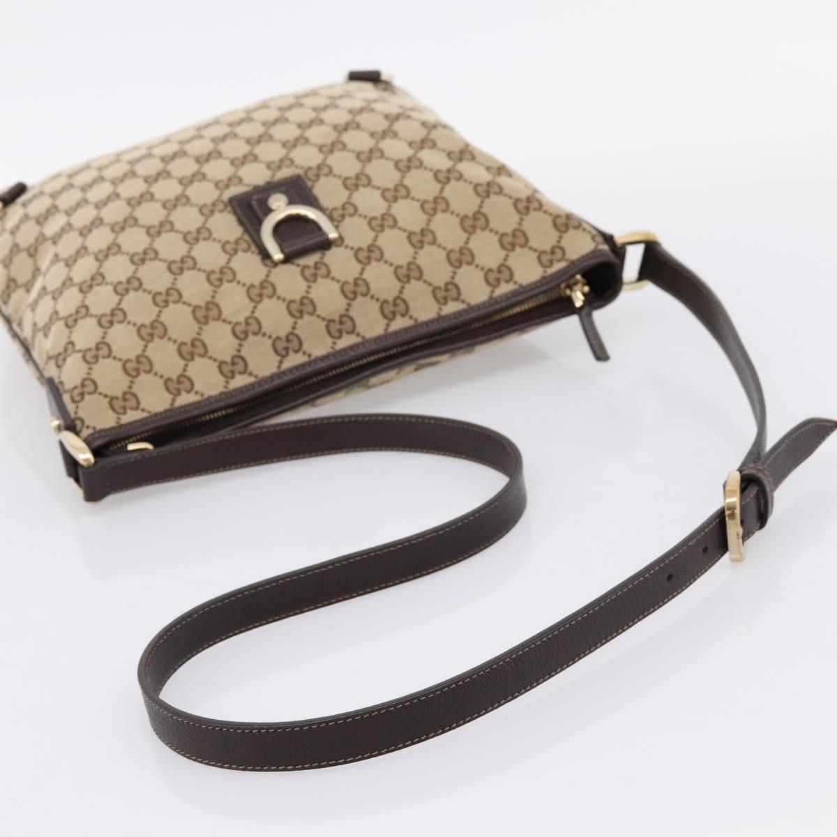 GUCCI GG Canvas Abbey Shoulder Bag Beige Gold 131326 Auth 204420A