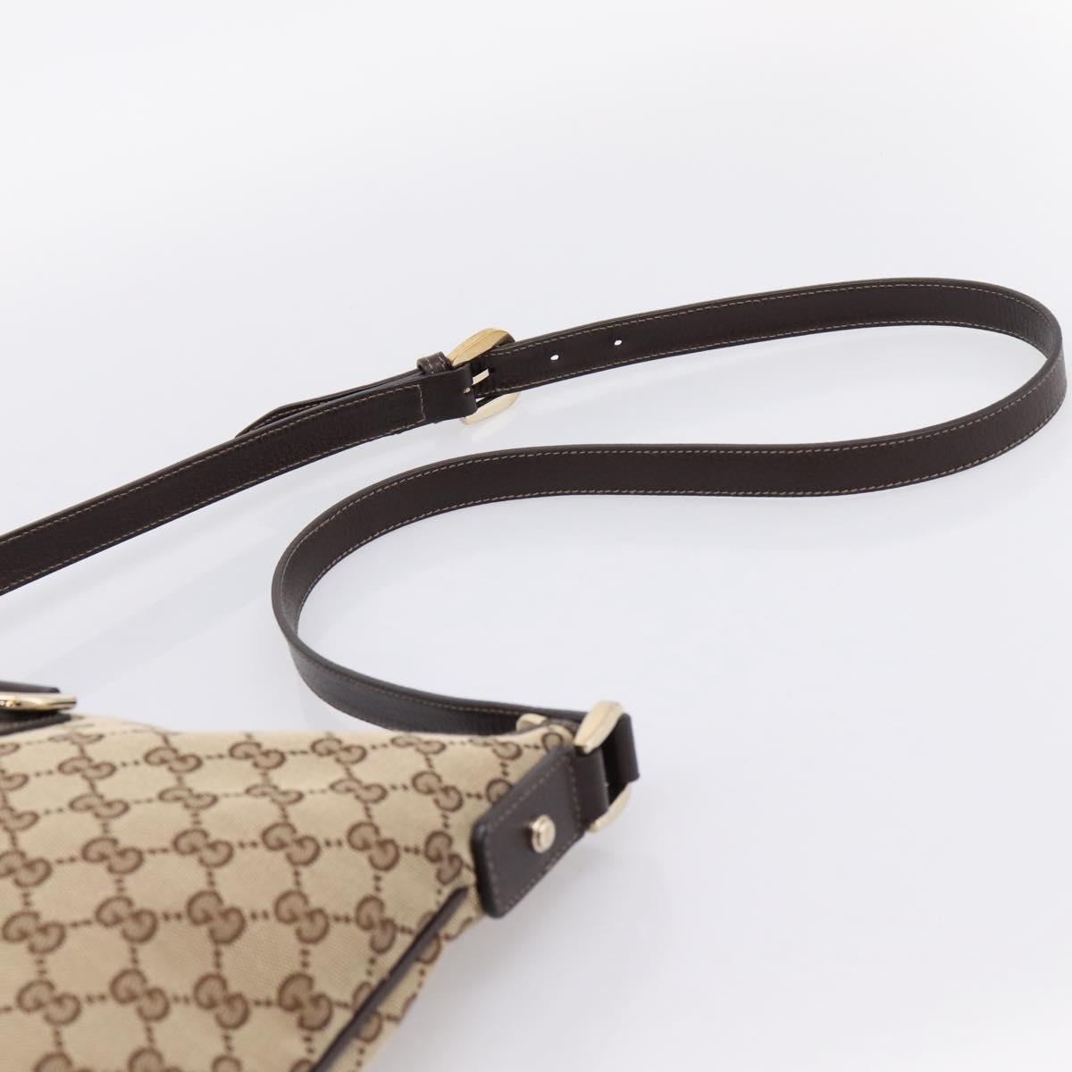 GUCCI GG Canvas Abbey Shoulder Bag Beige Gold 131326 Auth 204420A