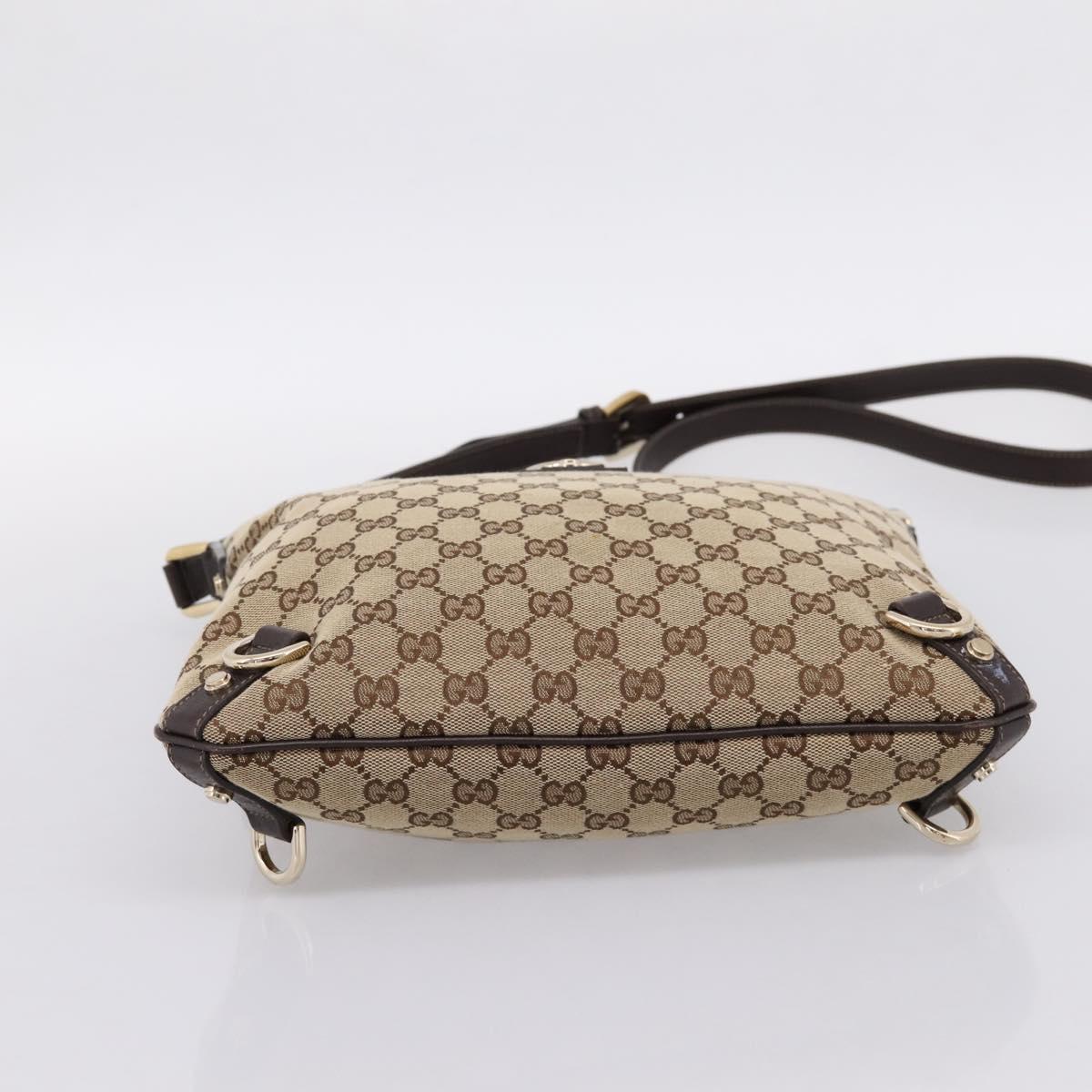 GUCCI GG Canvas Abbey Shoulder Bag Beige Gold 131326 Auth 204420A