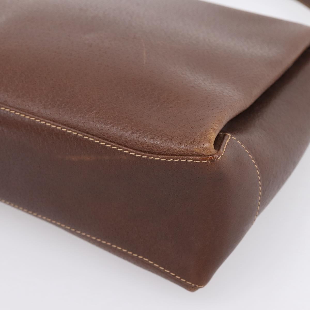 GUCCI Bamboo Hand Bag Leather Brown Gold 000 33 0175 Auth 204425