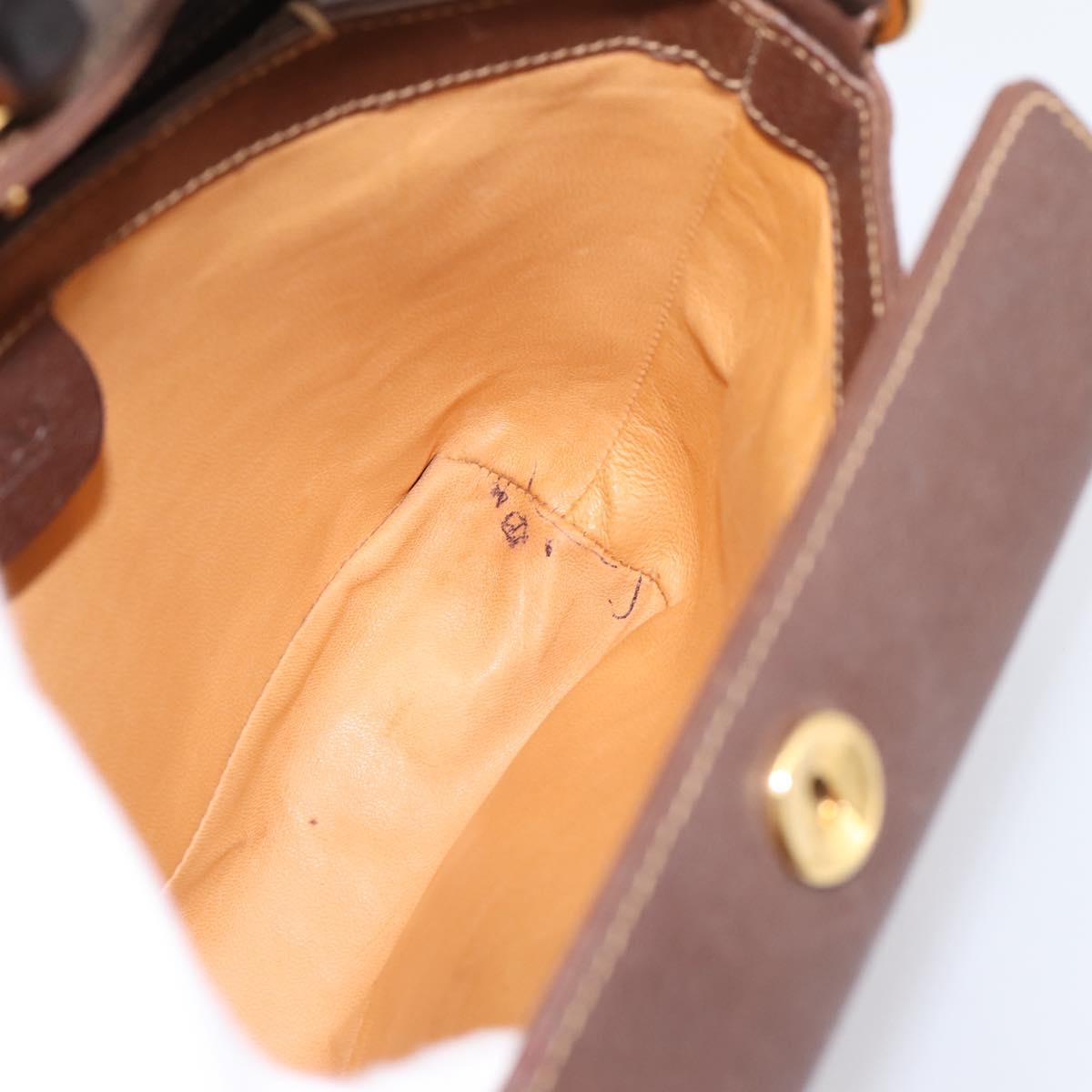 GUCCI Bamboo Hand Bag Leather Brown Gold 000 33 0175 Auth 204425