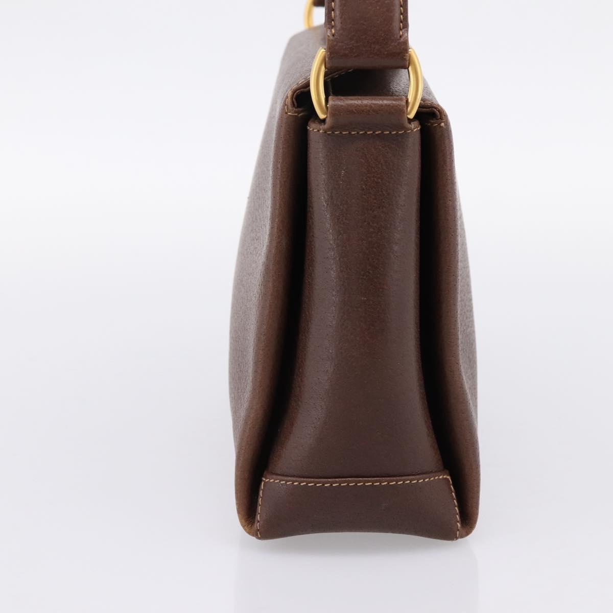 GUCCI Bamboo Hand Bag Leather Brown Gold 000 33 0175 Auth 204425