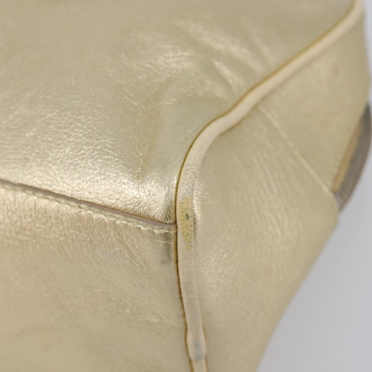 Miu Miu Hand Bag Leather Gold Auth 204426