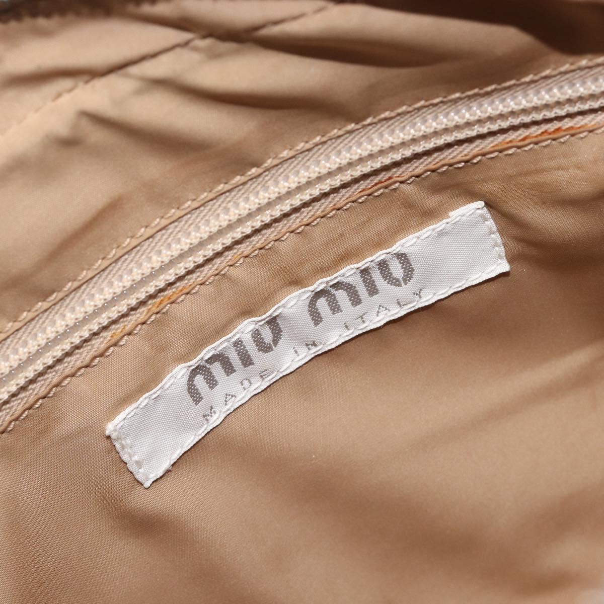 Miu Miu Hand Bag Leather Gold Auth 204426