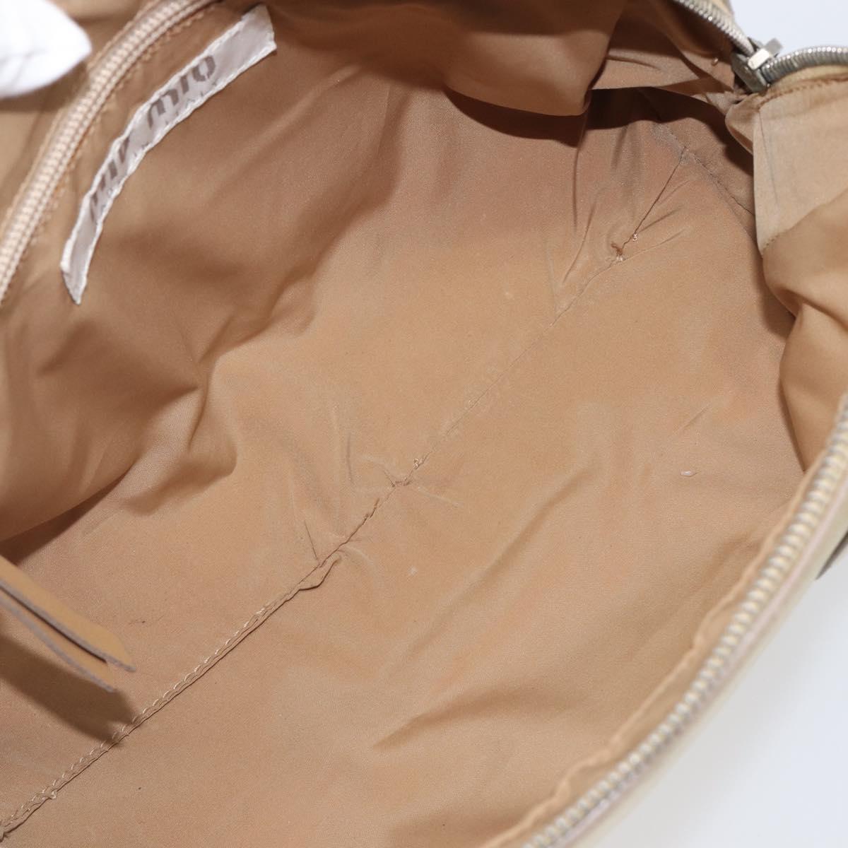 Miu Miu Hand Bag Leather Gold Auth 204426