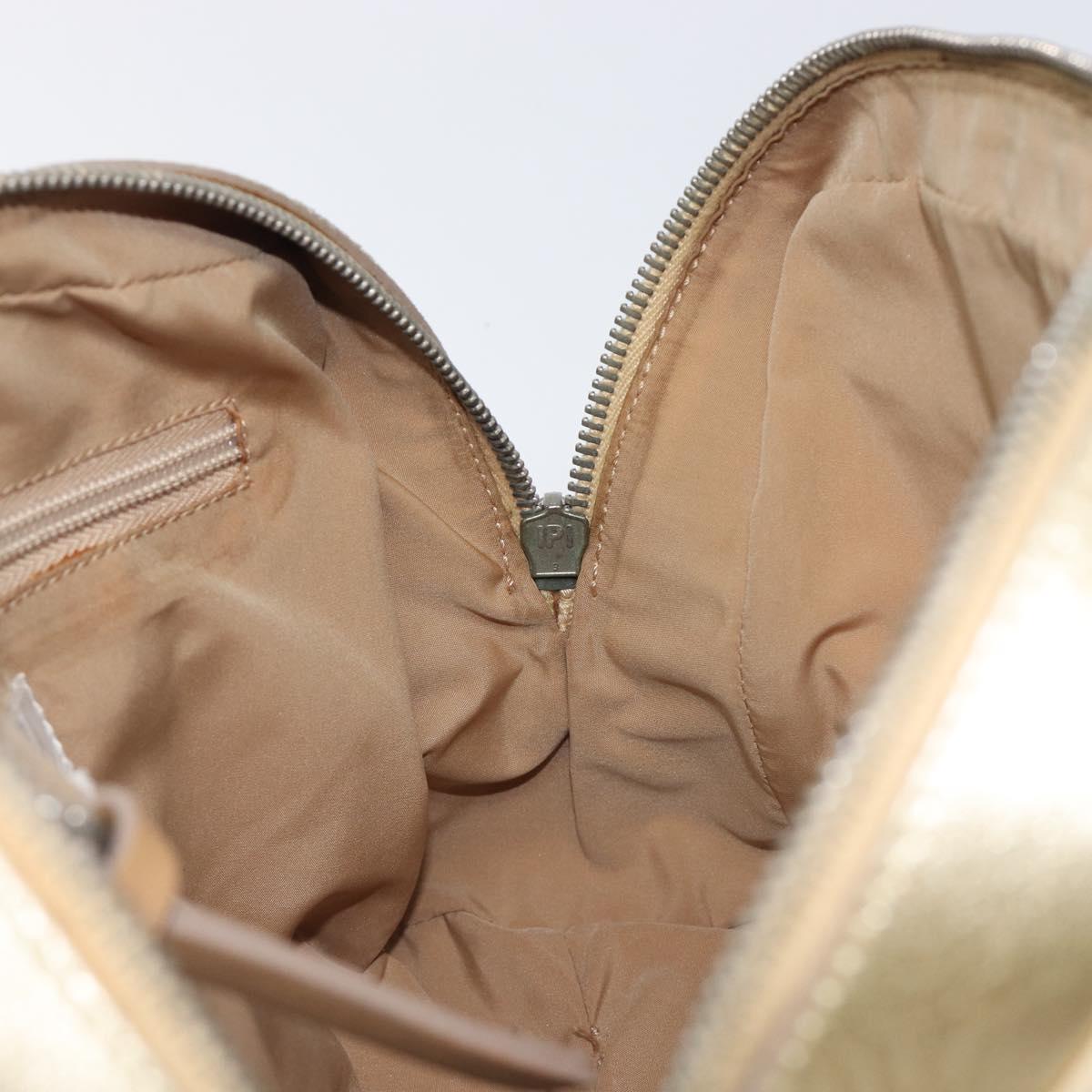 Miu Miu Hand Bag Leather Gold Auth 204426