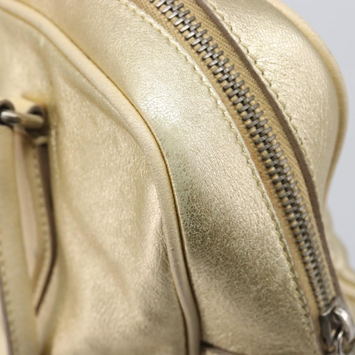 Miu Miu Hand Bag Leather Gold Auth 204426