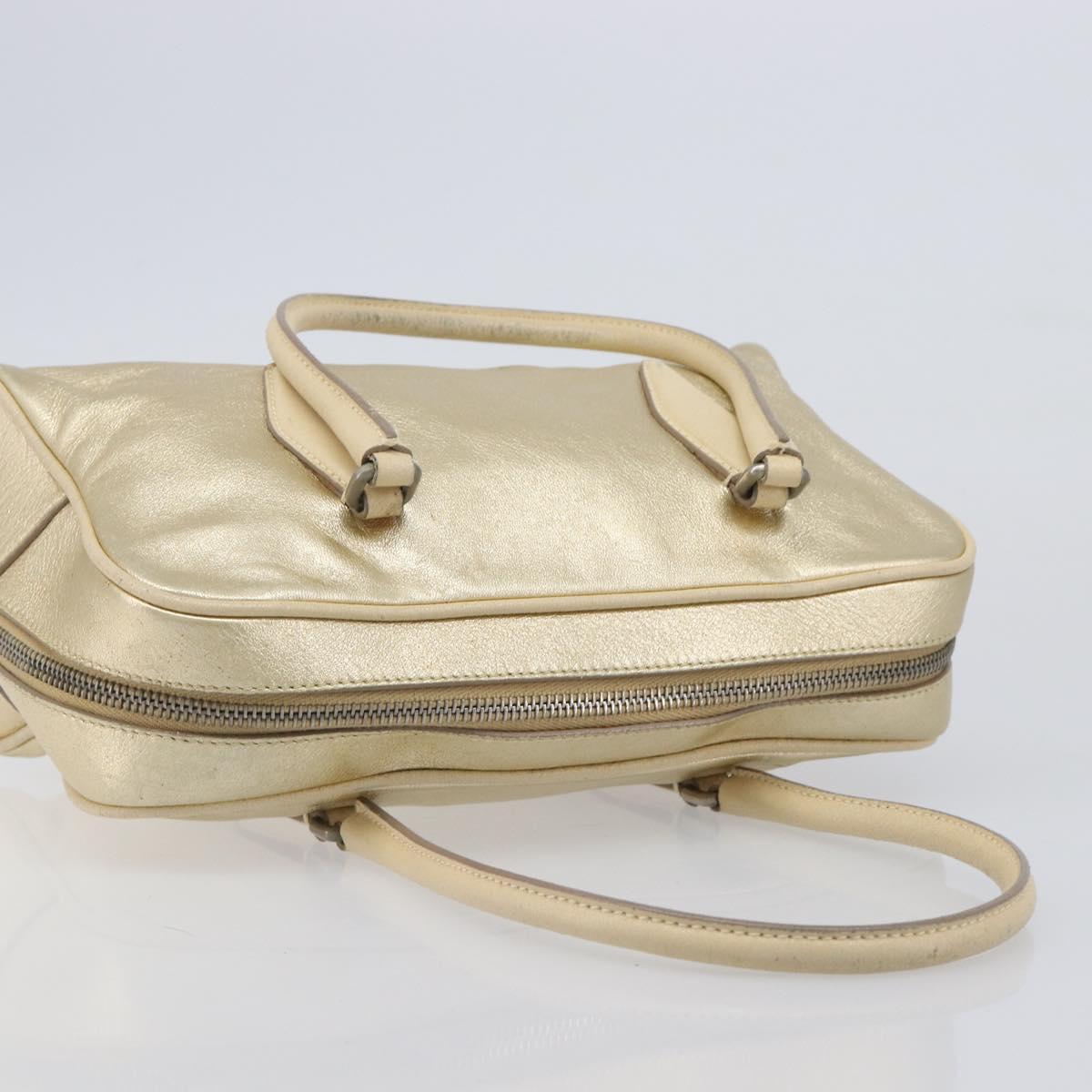 Miu Miu Hand Bag Leather Gold Auth 204426