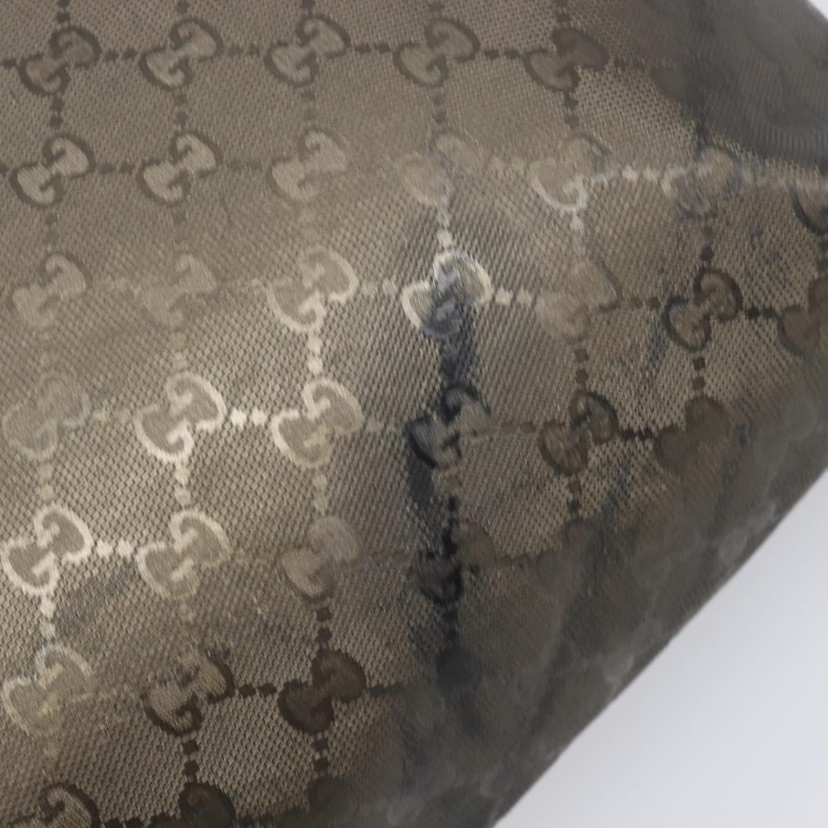 GUCCI GG Implementation Hand Bag PVC Gold Silver 211138 Auth 204428