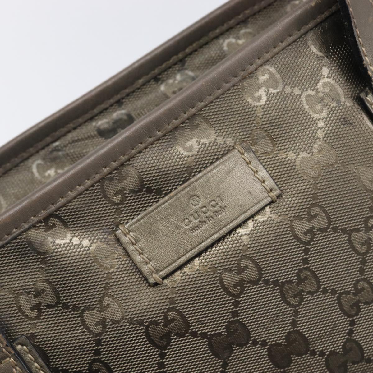 GUCCI GG Implementation Hand Bag PVC Gold Silver 211138 Auth 204428