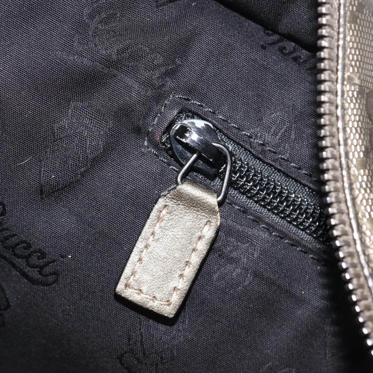 GUCCI GG Implementation Hand Bag PVC Gold Silver 211138 Auth 204428
