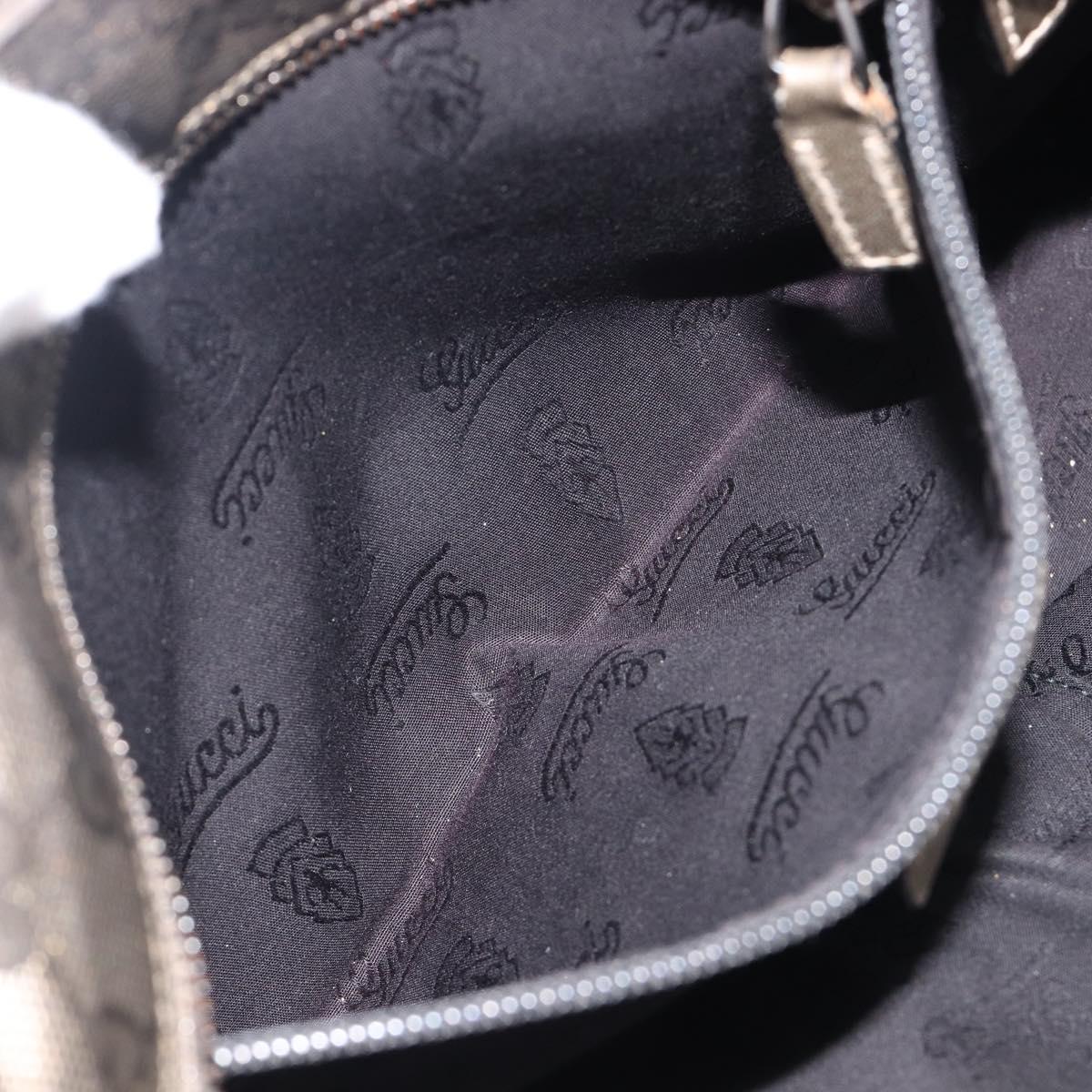 GUCCI GG Implementation Hand Bag PVC Gold Silver 211138 Auth 204428