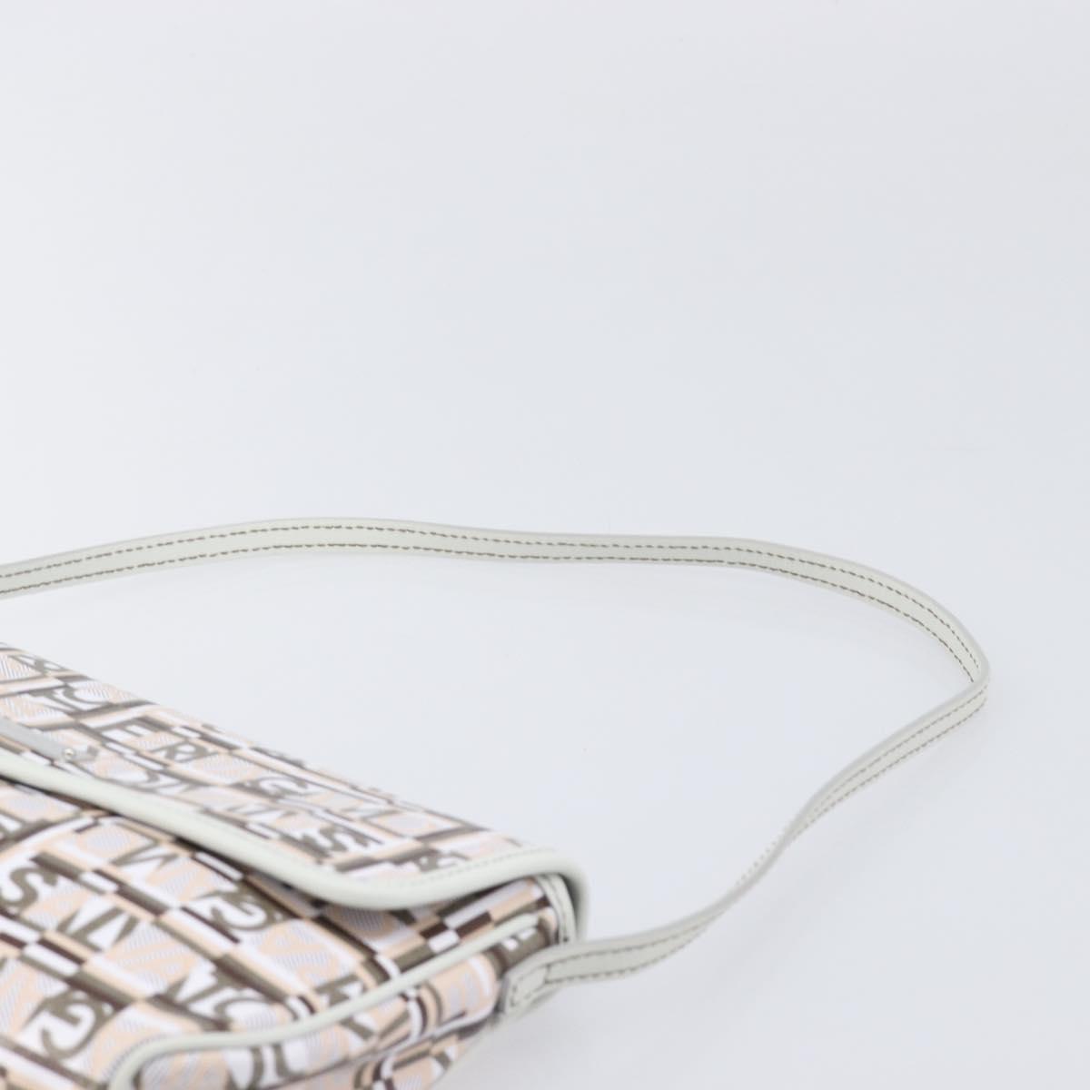 Salvatore Ferragamo Shoulder Bag PVC Canvas Multicolor Silver Auth 204433