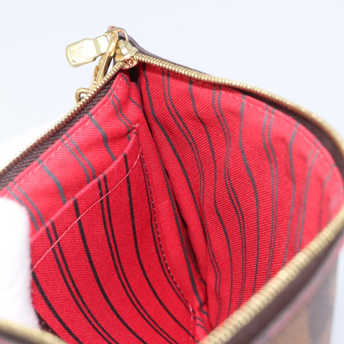 LOUIS VUITTON Damier Ebene Neverfull MM Pouch LV Auth 204437A