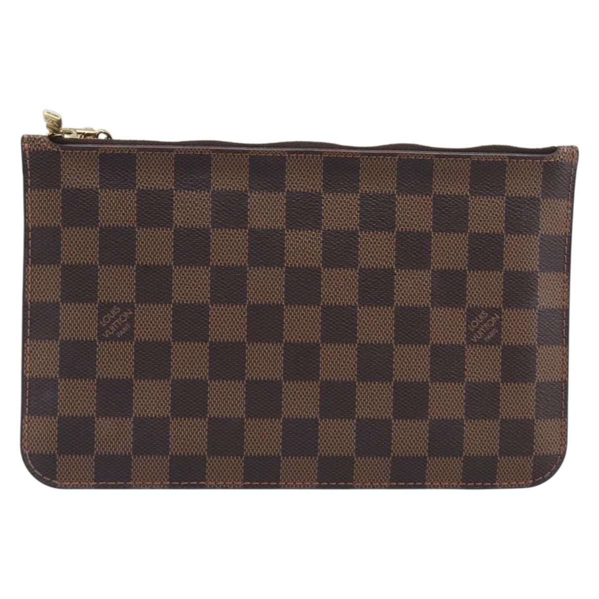 LOUIS VUITTON Damier Ebene Neverfull MM Pouch LV Auth 204437A
