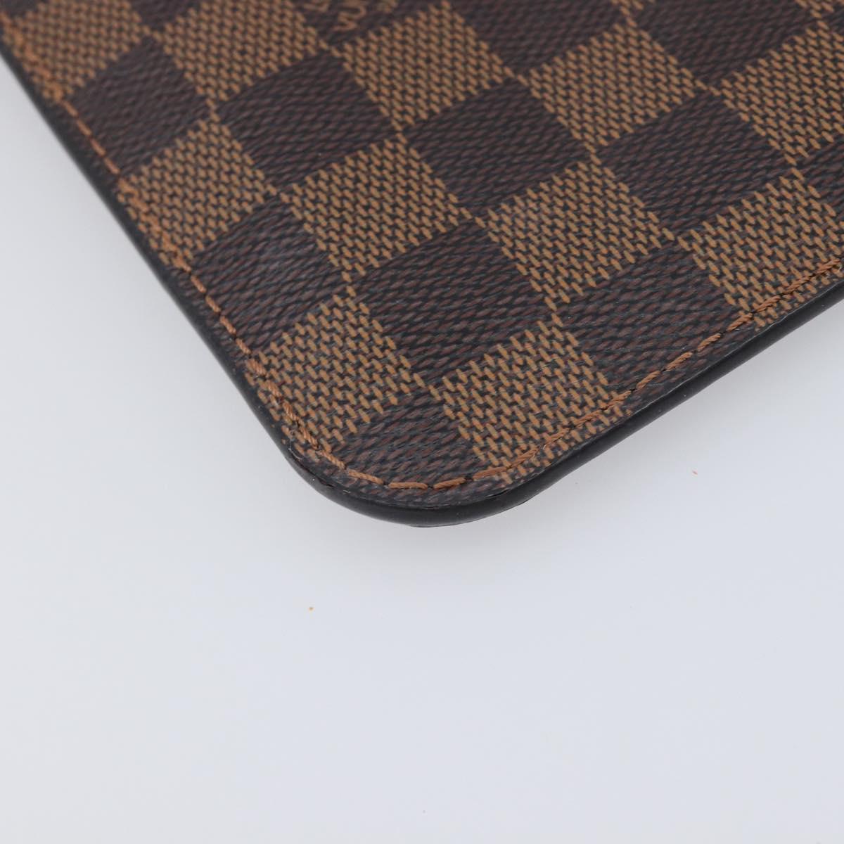 LOUIS VUITTON Damier Ebene Neverfull MM Pouch LV Auth 204437A