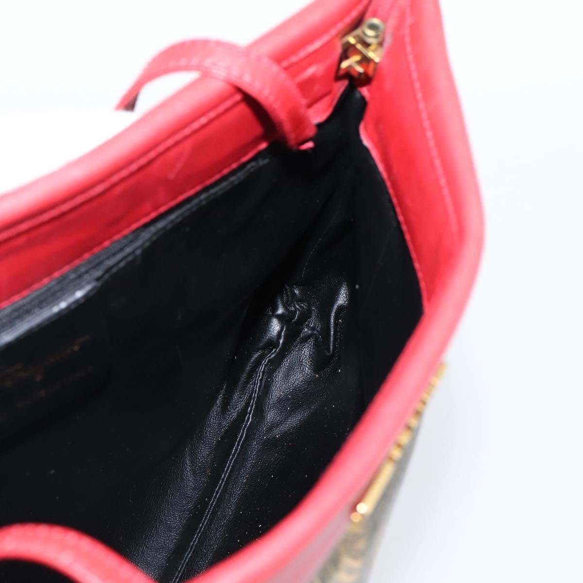 Salvatore Ferragamo Shoulder Bag Coated Canvas Multicolor Gold Auth 204442