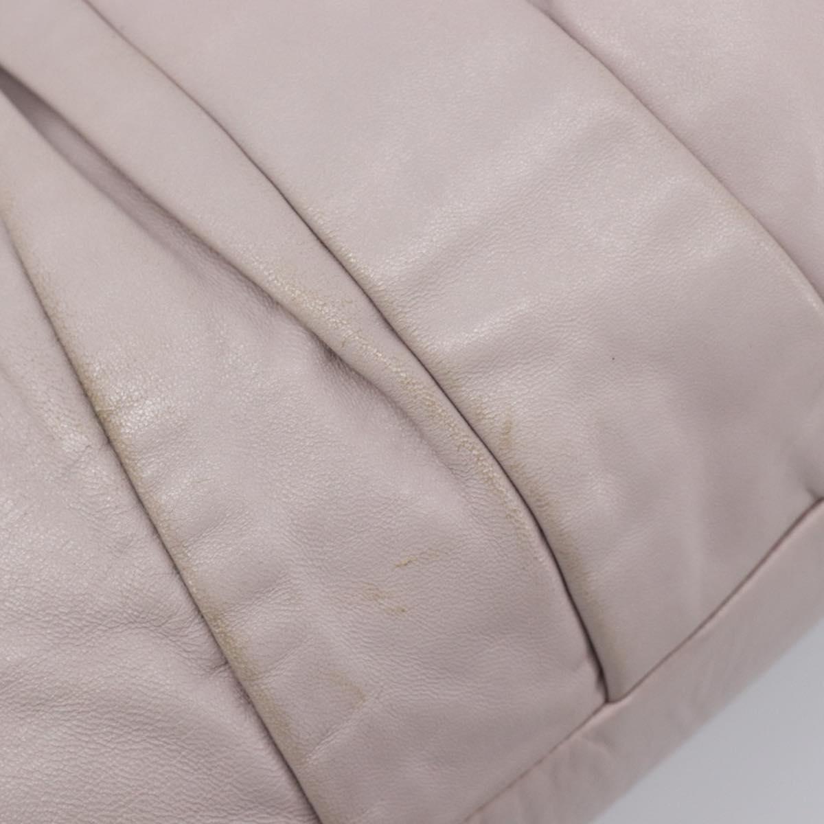 Miu Miu Hand Bag Leather Pink Gold Auth 204447