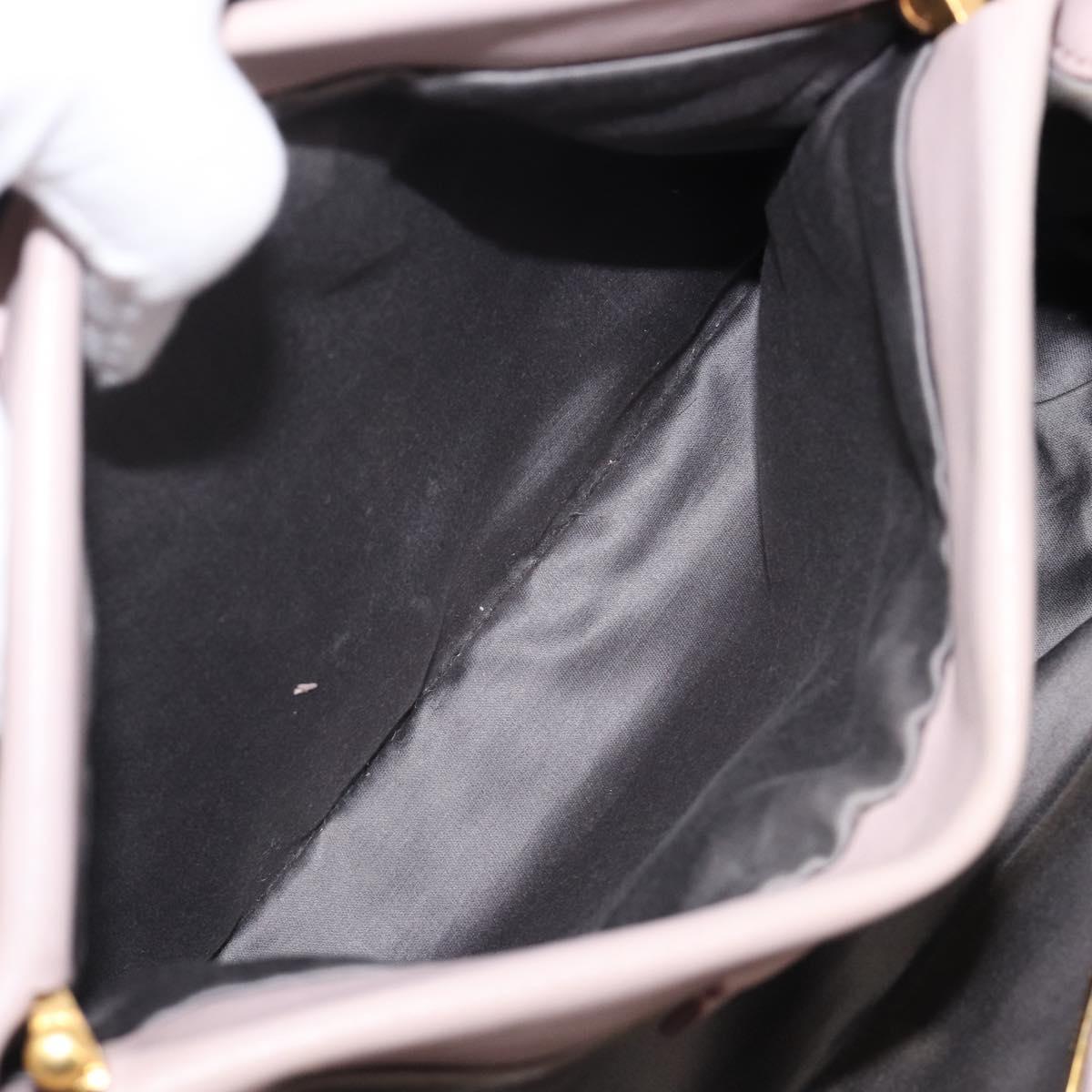 Miu Miu Hand Bag Leather Pink Gold Auth 204447