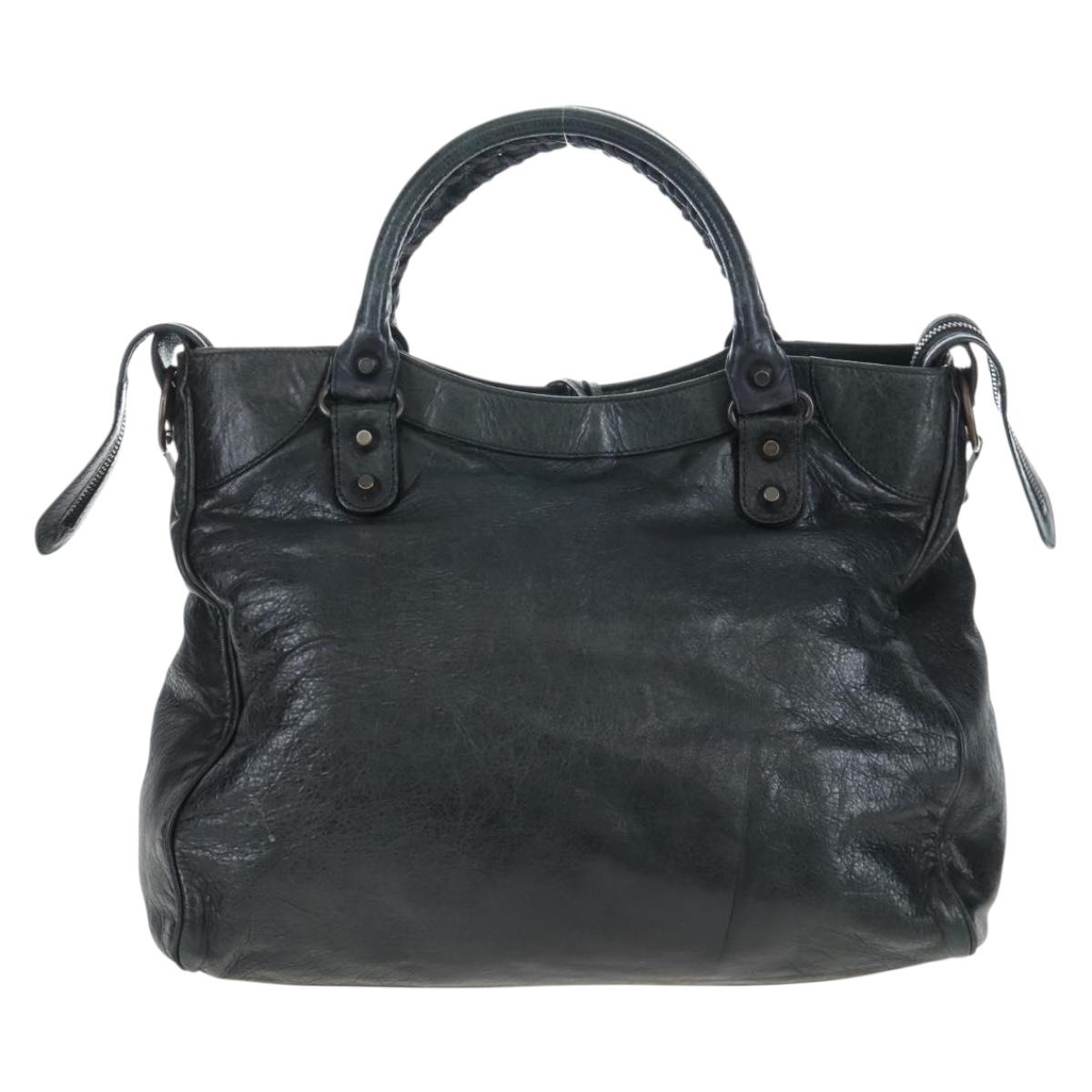 BALENCIAGA Classic City Hand Bag Leather 2way Black 235216 Auth 204449A