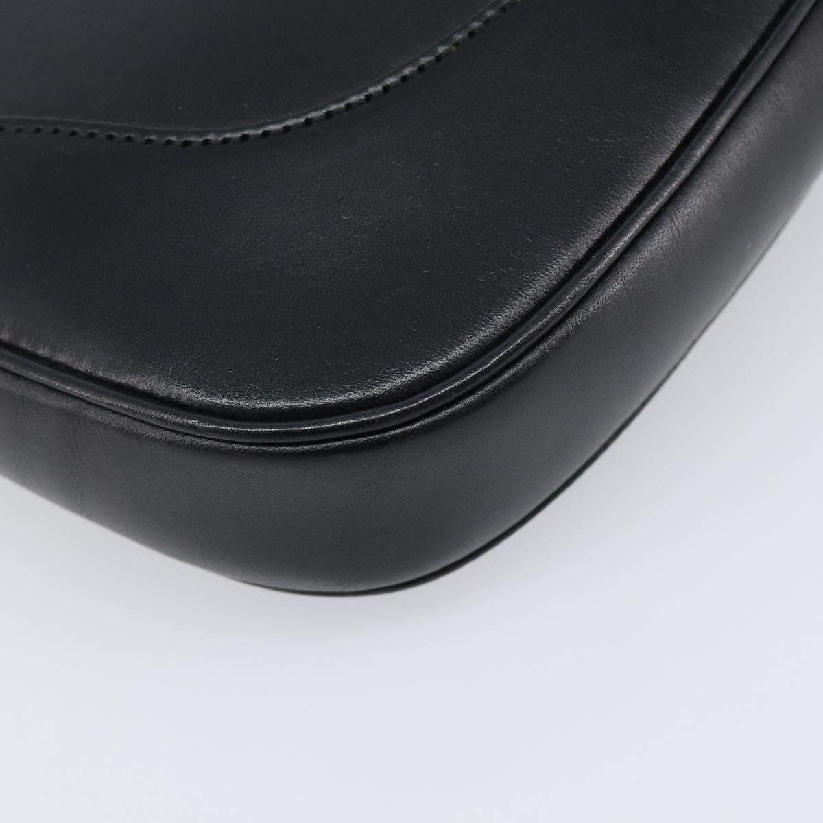 GUCCI Jackie Shoulder Bag Leather Black Silver 001 3306 2684 Auth 204452A