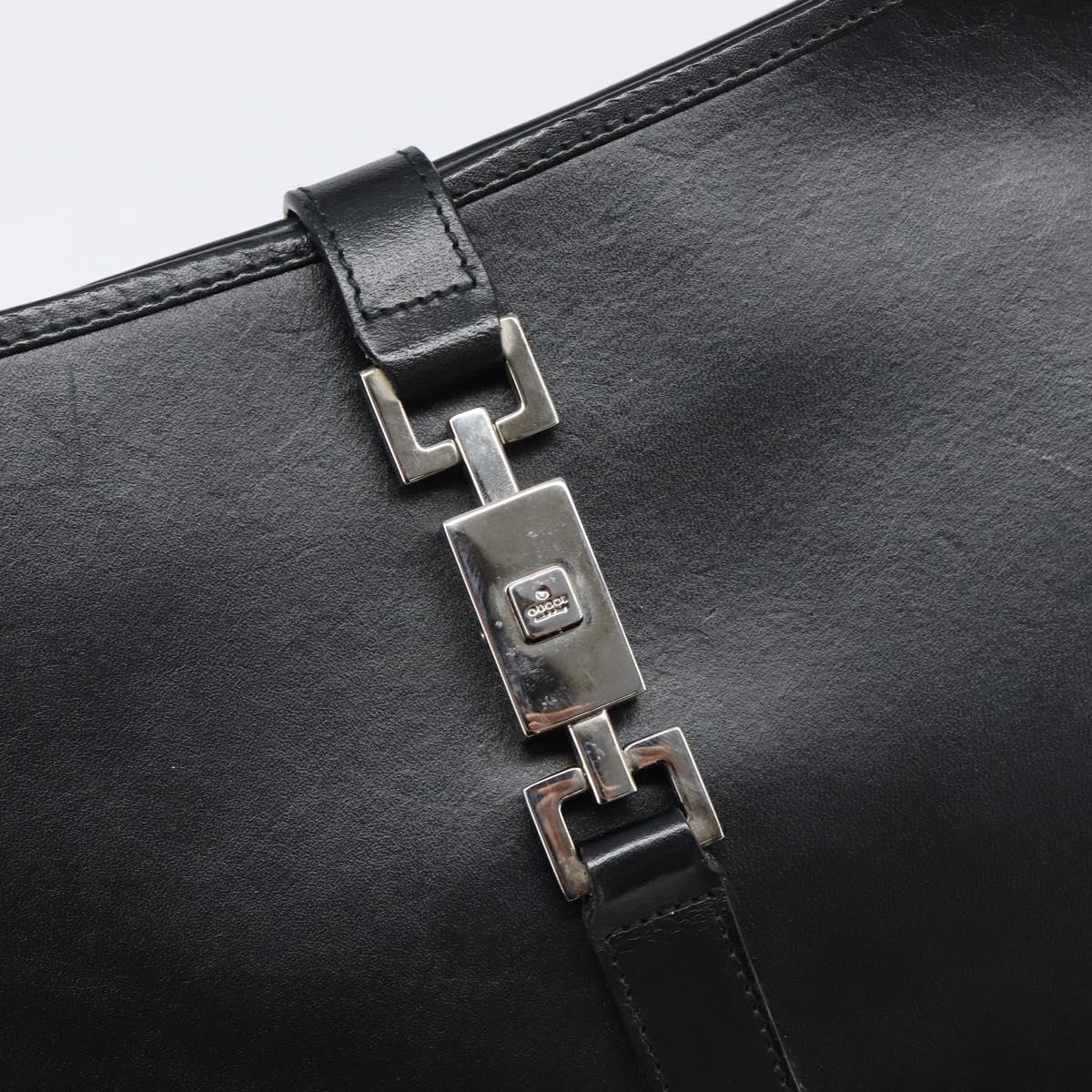GUCCI Jackie Shoulder Bag Leather Black Silver 001 3306 2684 Auth 204452A